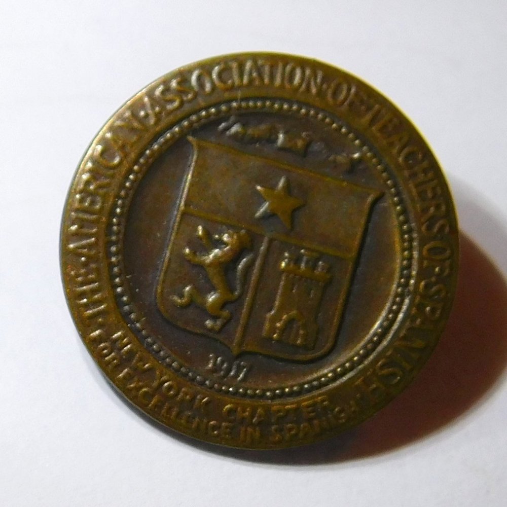Teachers of Spanish Lapel Pin American Association New York Chapter Vintage